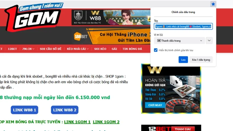 1GOM Cập Nhật Link Nhà Cái Mỗi Ngày - Vì Sao Bạn Nên Bookmark? Hướng dẫn cách bookmark 1GOM siêu nhanh chóng